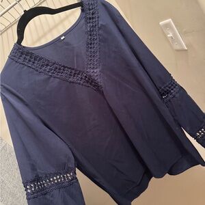 Elegant Navy Blue Women's Top